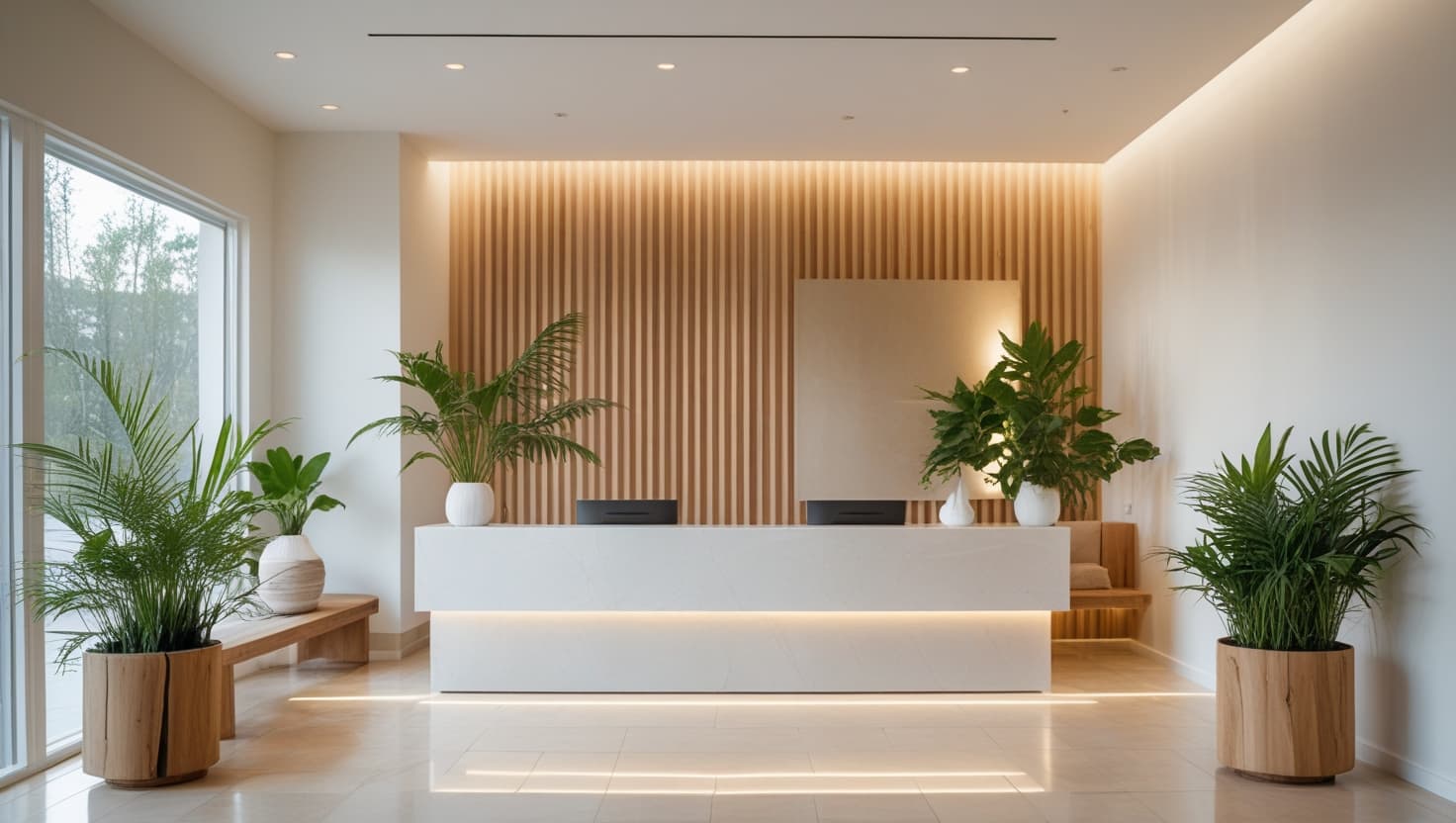 Intérieur apaisant et naturel d'Aura Landing Spa